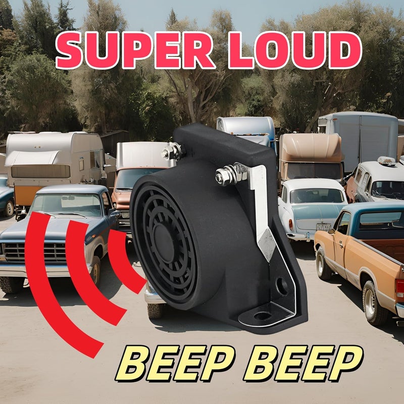AKIZIDS جهاز إنذار عكسي 12V-24V 105dB إنذار تحذيري صفارة 2 قطع إنذار عكسي مناسب للشاحنات والفانات والسيارات والمركبات الثقيلة - Image 4